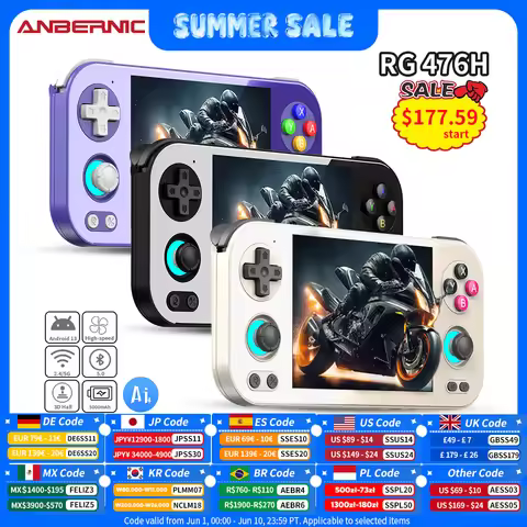 ANBERNIC RG 476H Android Handheld Game Console 4.7"HD Multi-touch Full Screen Hall Triggers Wifi Ret