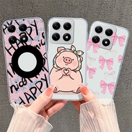 For Xiaomi 15T 15T Pro 15 15 Pro Cases Pink Piggy Bowknot Antifouling Shockproof Silicone Simple Hig