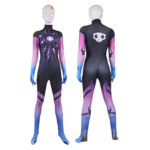 Sombra D.va Cosplay Costume DVa Sombra Skin Suit Zentai Bodysuit Woman Grils Halloween Costumes