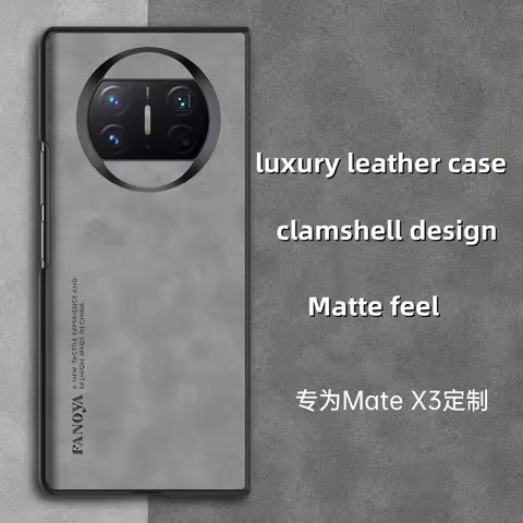 For Huawei Mate X3 Case Luxury Leather Matte Shockproof Phone Cover For Mate X2 X 3 Funda Folding Se
