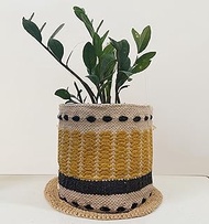 NATURE4U Boho Hand Woven Plant Basket Modern Woven Basket for 4-7" Flower Pot Floor Indoor Planters,