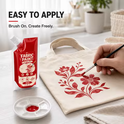 [Fabric Paint Set] red-Color Fabric Set, Fabric Paint, T-Shirts, Shoes, Jeans, Bags, Projects And Ha