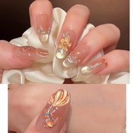 fake nails press on nails [Fish Every Year] Handmade Wear Nails New Year Style Chinese Style Koi Wat