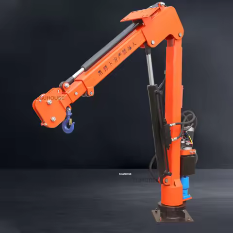 Electric Hydraulic Vehicle-mounted Lifting Cranes 12V/24V Electric Telescopic Crane 220V Small House