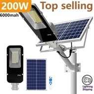 200W 強力太陽能燈戶外太陽能路燈 6000mah 防水自動黃昏到黎明路燈適用於車庫花園