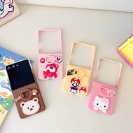 Z Flip7 Casing Case For Samsung Galaxy Z Flip 7 Z Flip 6 Z Flip 5 Z Flip7 FE DIY Cartoon Patch Gradi