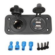 MARINE POWER SOCKET WITH 2 PORT USB SOCKET 105 X 42.5MM DC12V