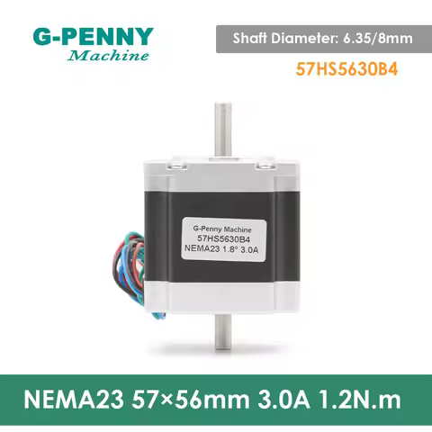 NEMA23 Stepper Motor 57x56 3A 1.2N.m double shaft 6.35/8mm 172Oz-in stepper motor for engrave machin