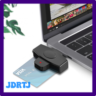 JDRTJ เครื่องอ่านบัตร CAC สมาร์ทสีดํา เครื่องอ่านบัตร USB Typec ธนาคารคืนภาษีซิมการ์ด / บัตร IC / บัตรประจําตัวประชาชนเครื่องอ่านบัตรทหารสําหรับ Windows NFNGR