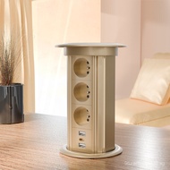 European Standard Smart Adjustable Desktop Socket with French Plug and Wireless Charging USB2A+C Blu