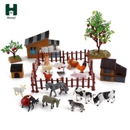 [Homyl] 21Pcs Farm Figurines Farm Animal Figures Toy Includes Fences Animals Farm Animals Set for Fa