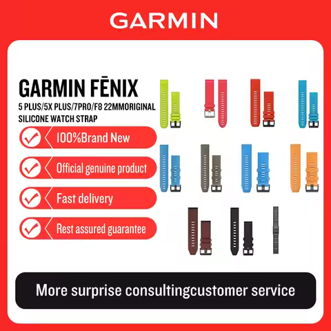 GARMIN FENIX5 Plus/5x Plus/7pro/F8 22mmOriginal silicone watch strap