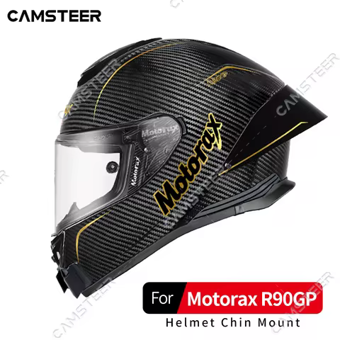Motorax R90GP Helmet Custom Chin Mount for GoPro Hero 12 11 10 9 Insta360 X4 X3 Ace pro DJI Action 5