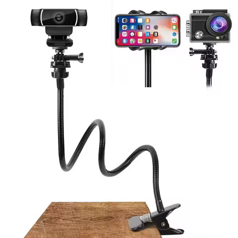 Flexible Clamp Bracket Webcam Gooseneck Stand Camera Mobile Phone Holder Bracket for Logitech Webcam