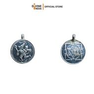 Energized God Hanuman Silver Polished Locket Yantra ( 1 Inch ) Indian God Locket Pendant