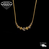 SMS DEEN Ball V-Chain, ±6.5GM - Gold 916 Emas - Rantai Leher-V (Info: L:±42CM - 6.86GM)