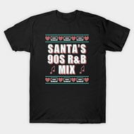 Vintage 90s Retro 90s music christmas ugly sweater-Santas 90s R&B Mix T-Shirt Authentic Cotton