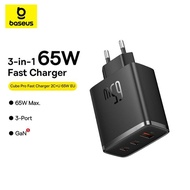 Baseus Cube Pro Fast Charger 2C+U 65W EU Charger Head White Black