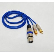 Kitani Audio Cable 50cm-5mtr Jack Canon XLR Female To 2 RCA Male Branch
