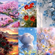 【ORFON】20×30cm with frame Painting By Number/flower/Diy paint by number/Couple gift/Living room deco