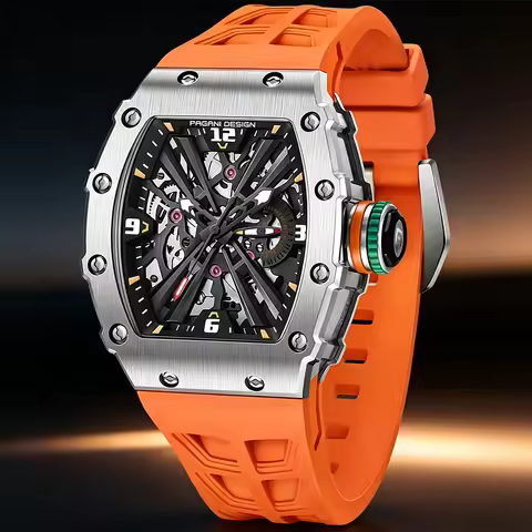 PAGANI DESIGN New Man Quartz Watch VH65 Movement 42MM Bold Tonneau Design Sapphire Crystal Sports Wa