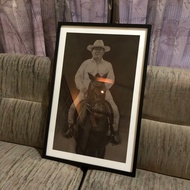 Prabowo Subianto Horse Riding Poster Plus Minimalist Wooden Frame