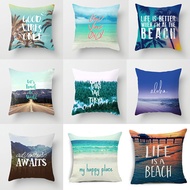 Sofa Fabric Office Exclusive Pillowcase Ocean Polyester Peach Skin Cushion Pattern Letters