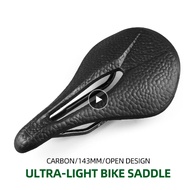 106g Ultralight Full Carbon Saddle MTB Road Bike saddle Super Leather Cushions 143 For Men Women Tri