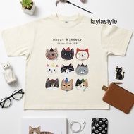 LAYLASTYLE cute cat boxy t-shirt 270gsm cartoon style
