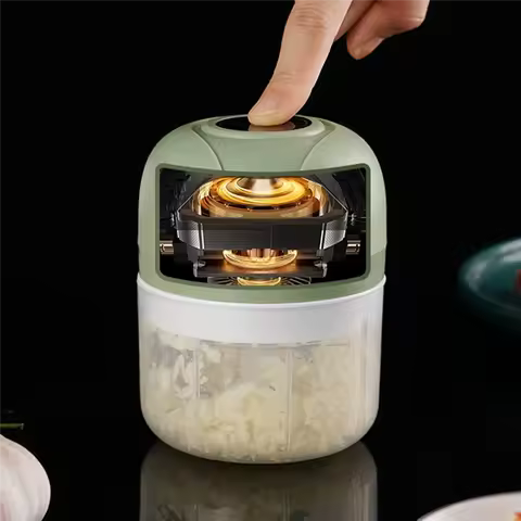 ABBZ-Electric Garlic Chopper, USB Rechargeable Mini Food Processor,250Ml Electric Garlic Chopper Por