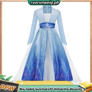 2021 New Girls Anna Elsa Dress Set Frozen 2 Princess Anna Cosplay Costume Birthday Party Princess Dress For Kids