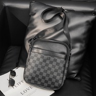 📿 2024 Business Shoulder Bag New Men's Bag Plaid Crossbody Bag Fashion Casual Hanging Bag Trendy Small Backpack