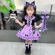 Hot  Kuromi Skirt for Baby Girls Summer New Fashionable Stylish Cos Princess Dress Girl Lolita Dress