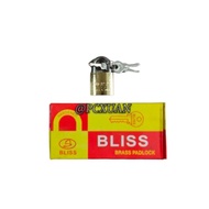 Ready Stock BLISS BRASS PADLOCK WITH 3 KEYS 25MM