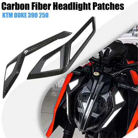 Carbon Fiber Headlight Lens Guard Cover For KTM DUKE 250 390 Motorcycle Lens Guard Cover Motorcycle 