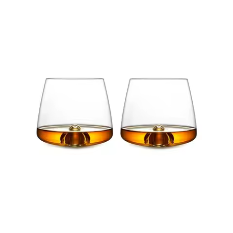 Denmark Normann Concave Bottom Crystal Kick Wine Whiskey Glass Shake Ice Cake Brandy Martell Cognac 