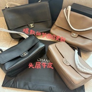 26s Style Maxi flap Airport Bag Soft First Layer Cowhide Airport Bag Shoulder Messenger Bag