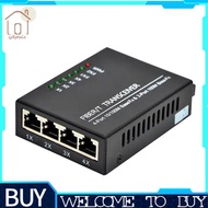 10/100M 2 Fiber Ports 4 RJ45 Port Fiber Media Converter 1310nm/1550nm Single Mode Simplex 20km SC