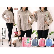 KEMEJA Shirt ClothingWanita Long Sleeve Top ShirtWanita 731B trendybiru E1R5 contemporary durable ca