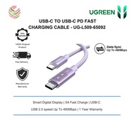 UGREEN UNO USB-C TO USB-C PD FAST CHARGING CABLE 100W 1M Cable Purple - UG-L509-65092