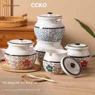 Pig oil jar Household high heat resistant ceramic salt jar Pepper oil jar dun spice jar