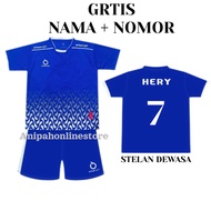 [ free nama+nomor ] jersey futsal dewasa/ baju bola terbaru - biru xl