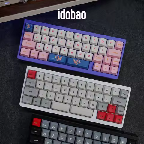 Idobao ID42 White Keyboard Pc Wired Keyboard Mini Mechanical Keyboard 40 QMK VIA Keyboard Black Purp