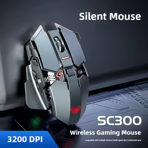 2025 New SC300 Wireless 2.4G Gaming Mouse RGB 3200dpi Rechargeable Silent Mechanical E-sports Mouse 