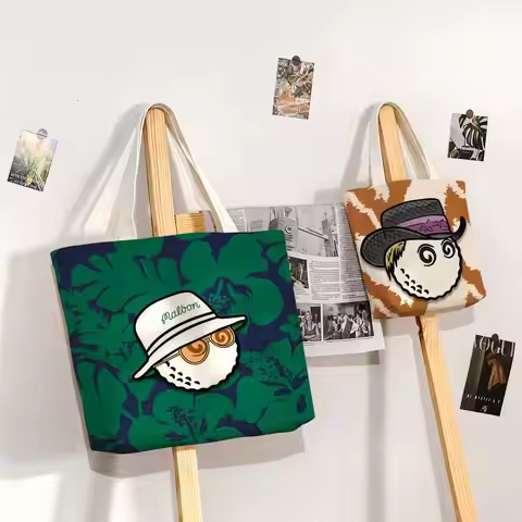 Fashion Golf MALBON Printed Canvas Tote Bag Shoulder Bag Commuter Mommy Shopping Bag