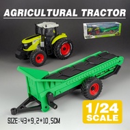 LEO 1:24 Agricultural Conveyor Belt Tractor Diecast โมเดล รถอัลลอยด์รถยนต์ของเล่นคอลเลกชันของขวัญสํา