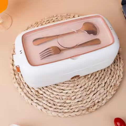 USB Insulated Heating Lunch Box 304 Stainless Steel Electric Lunch Box 800ml Rechargeable Heating Po