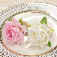 【IMBUTFL】Napkin Rings Artificial Flower Silk Peonie Safe Silk Flowers Anniversaries Rings