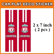 Stiker Plat Kereta BOLA -  Liverpool The Reds Car Plat EP BOLA