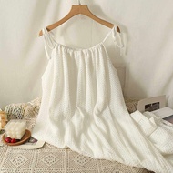 Alisa.sonya เดรสผู้หญิงสไตล์สายรัดกลวงทรงหลวมฤดูร้อน